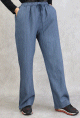 Pantalon a fines rayures 100% lin pour femme (Plusieurs couleurs disponibles)